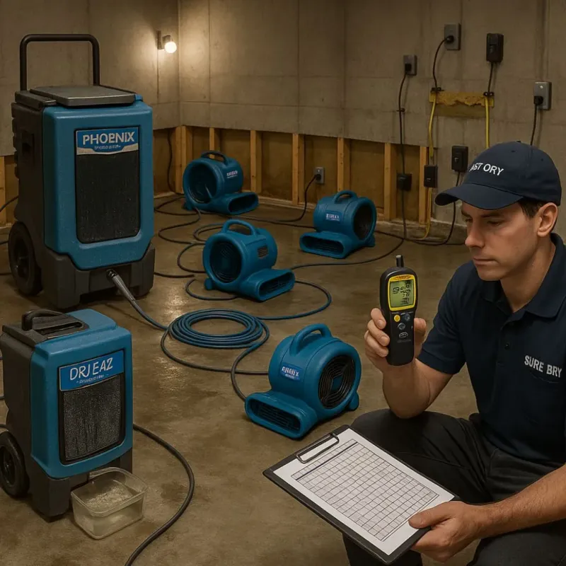 Structural Drying and Dehumidification process in Springville, VA